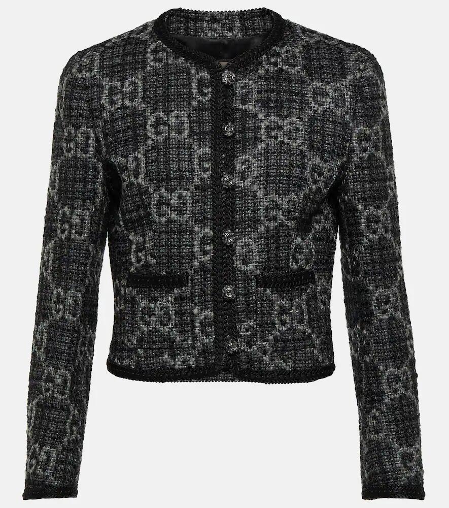 Gucci GG single-breasted wool-blend tweed jacket Cover