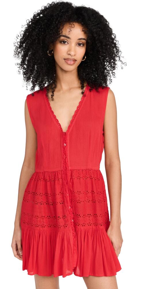 Playa Lucila Eyelet Dress Red Cover