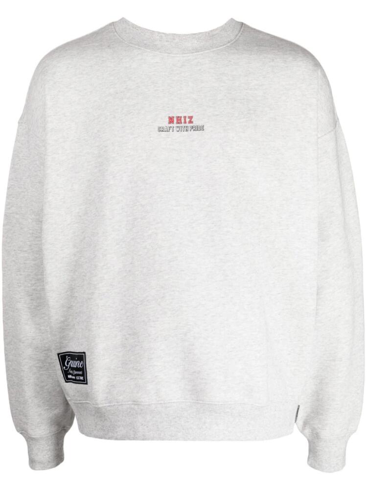 izzue patch-detail fleece sweatshirt - Grey Cover