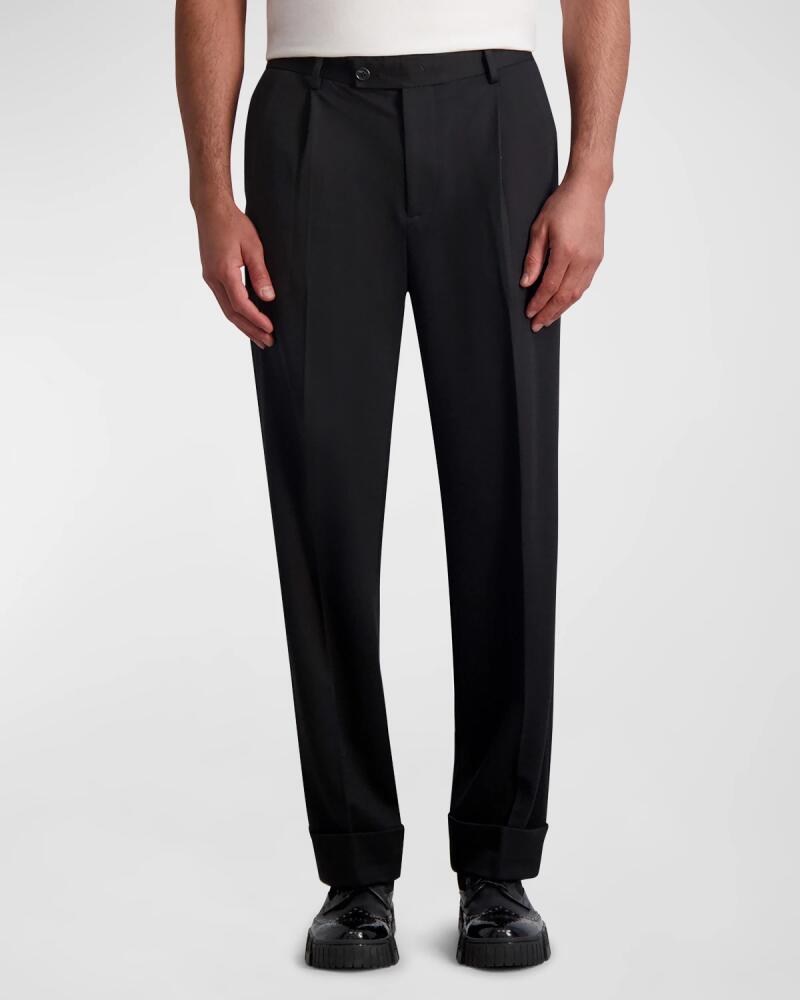 Karl Lagerfeld Paris White Label Men's Pleated Straight-Leg Dress Pants Cover