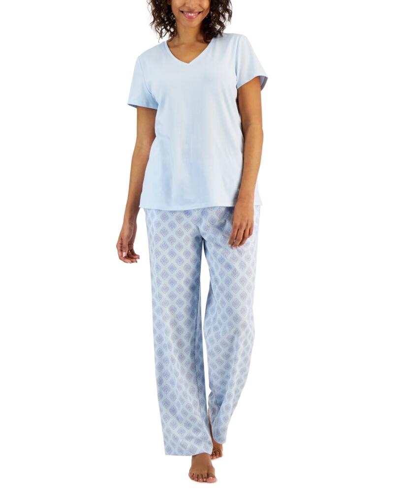 Charter Club Women's Printed Drawstring Pajama Pants, Created for Macy's - Medallion Geo Cover