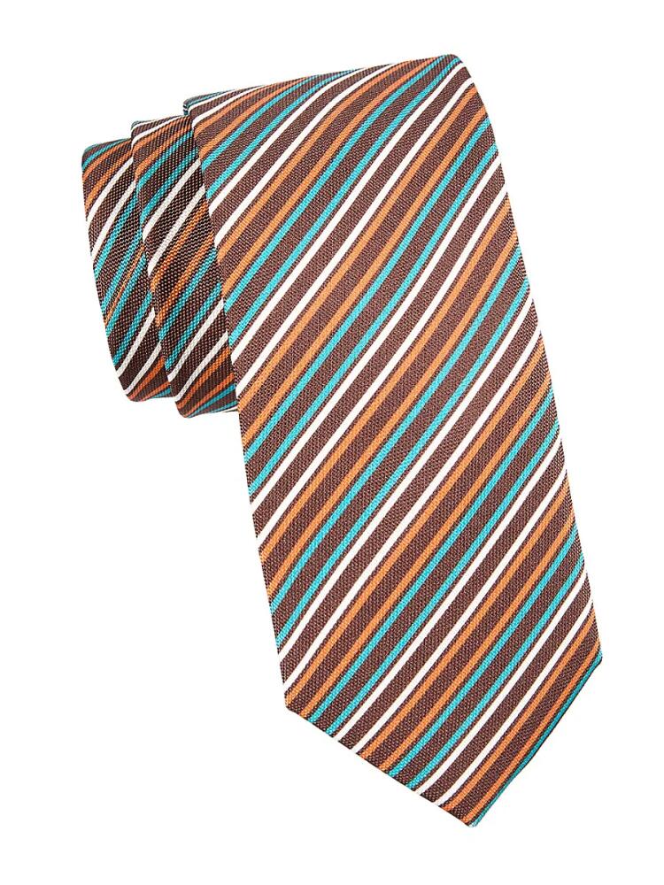 Brioni Men's Striped Pattern Silk Tie Cover