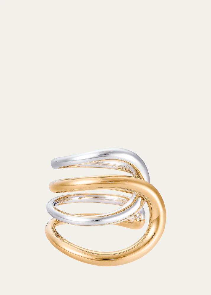 Charlotte Chesnais Daisy Bicolor Ring in Gold Vermeil and Silver Cover