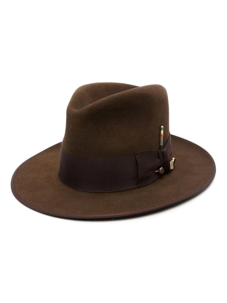 Nick Fouquet matchstick-detail fedora hat - Brown Cover