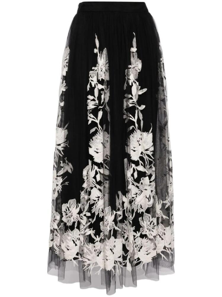 Elie Saab embroidered midi skirt - Black Cover