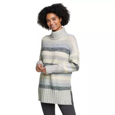 Eddie Bauer Women's Rest & Repeat Funnel-Neck Sweater - Stripe Cover