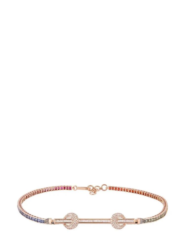 Ananya 18kt rose gold Chakra multi-stone choker - Pink Cover