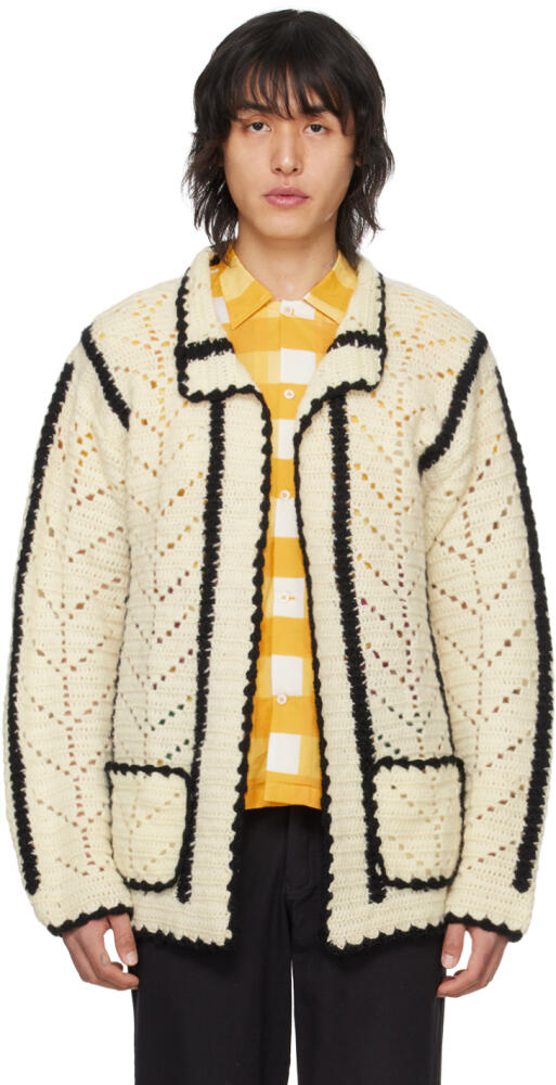 HARAGO Off-White Scalloped Cardigan Cover