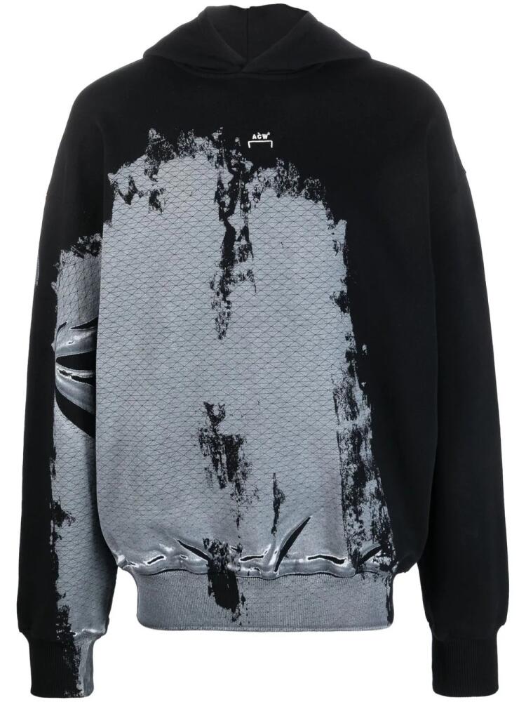 A-COLD-WALL* Brushstroke abstrast-print hoodie - Black Cover