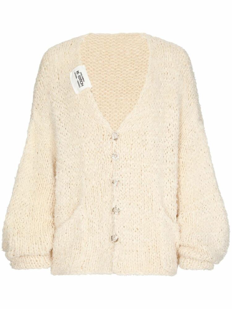 Dolce & Gabbana logo-patch cotton cardigan - Neutrals Cover