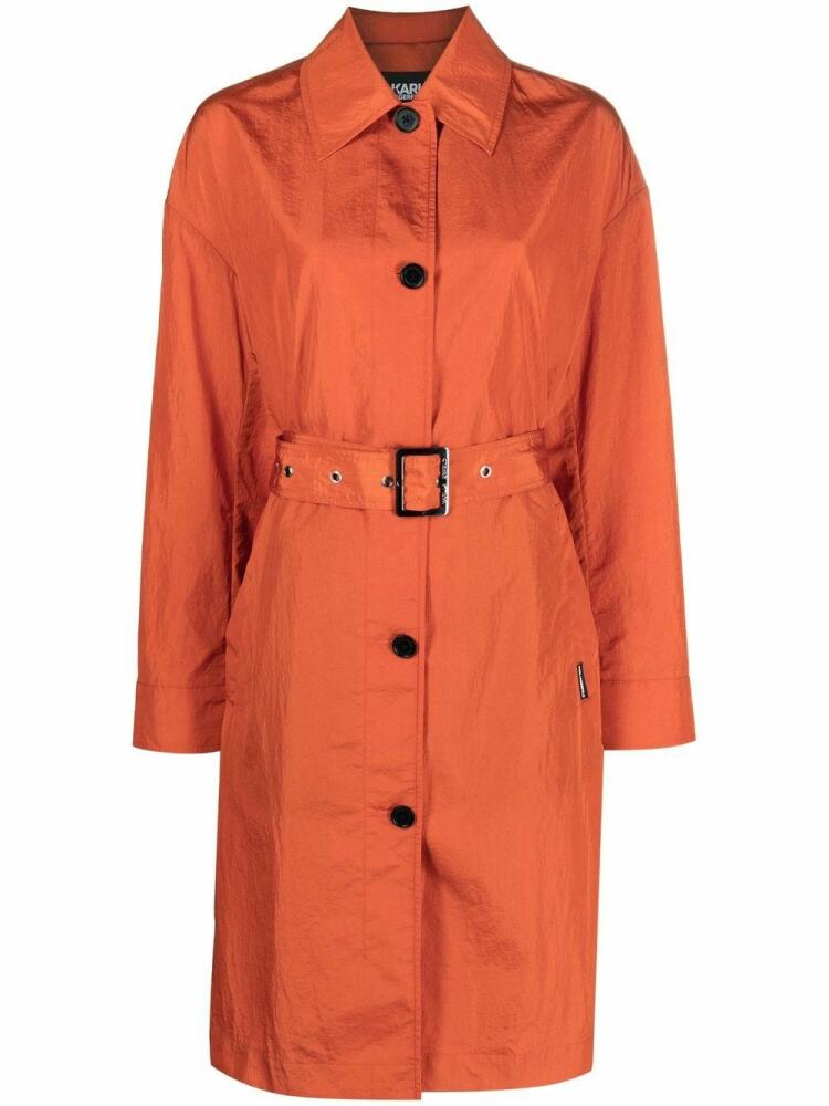 Karl Lagerfeld belted single-breasted trench coat - Orange Cover