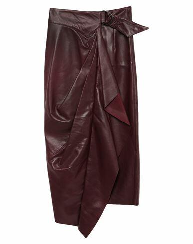 Isabel Marant Woman Midi skirt Burgundy Lambskin, Zamak Cover