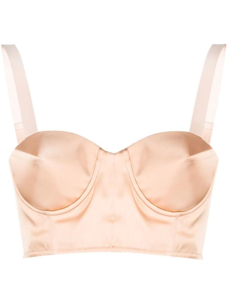 Maison Margiela satin balconette bra - Neutrals Cover