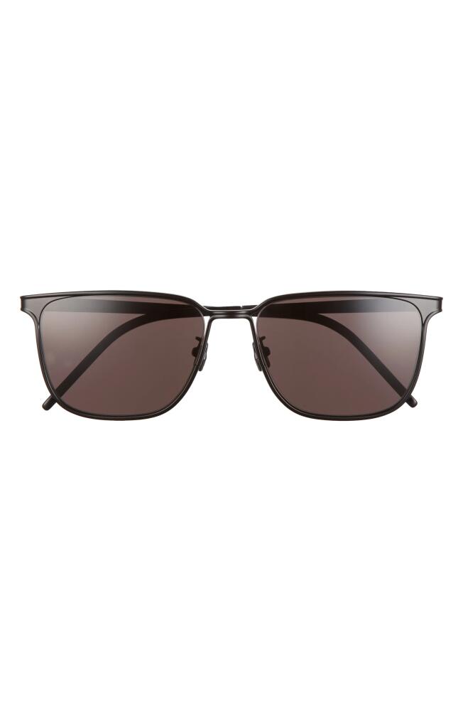 Saint Laurent 56mm Cat Eye Sunglasses in Black/Black Cover