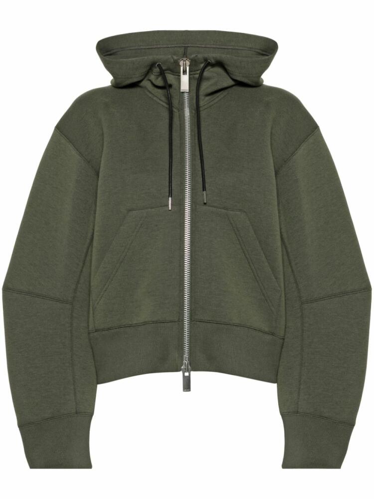 sacai drawstring zip-up hoodie - Green Cover