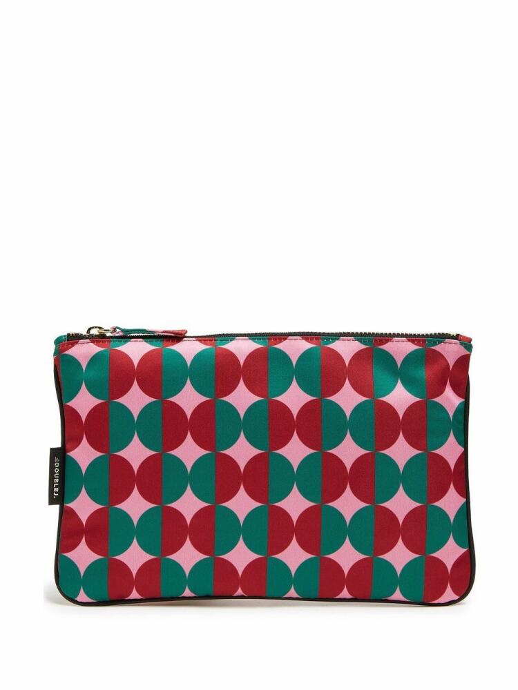 La DoubleJ geometric-print clutch - Pink Cover