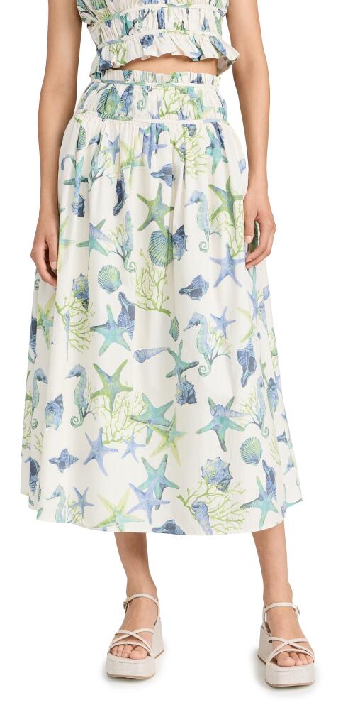 En Saison Kera Midi Skirt Ivory Blue Green Cover