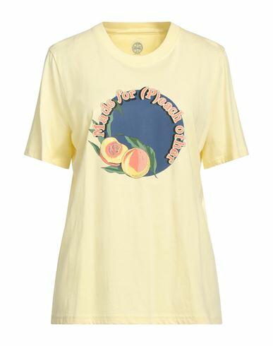 Tory Burch Woman T-shirt Light yellow Cotton Cover