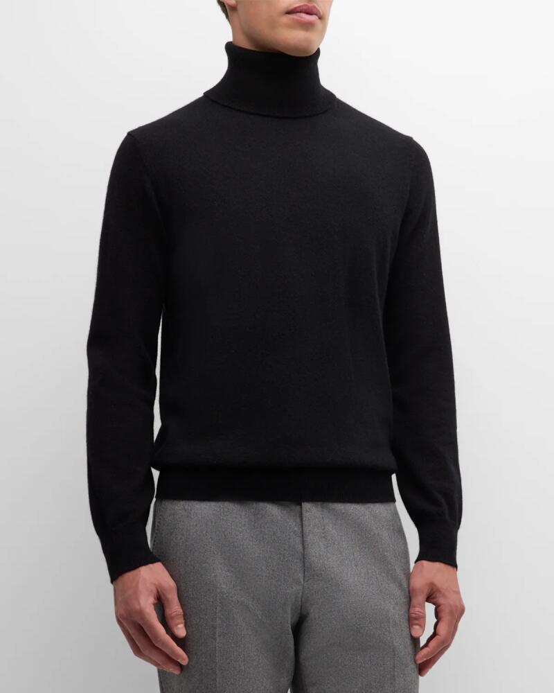 Neiman Marcus Cashmere Collection Men's Cashmere Turtleneck Sweater Cover