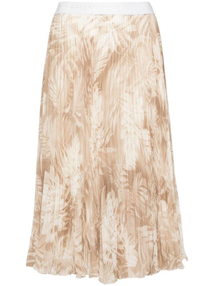 ERMANNO FIRENZE forest-print pleated skirt - Neutrals Cover