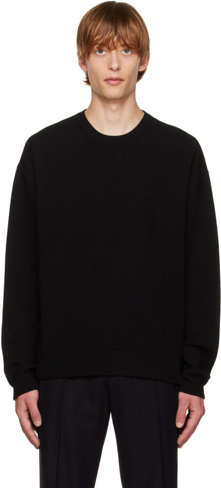 Solid Homme Black Wool Sweater Cover