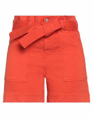 P. a.r. o.s. h. Woman Shorts & Bermuda Shorts Orange Cotton, Elastane Cover