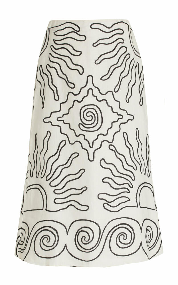 Cala de la Cruz - Fabiana Linen Midi Skirt - Ivory Cover