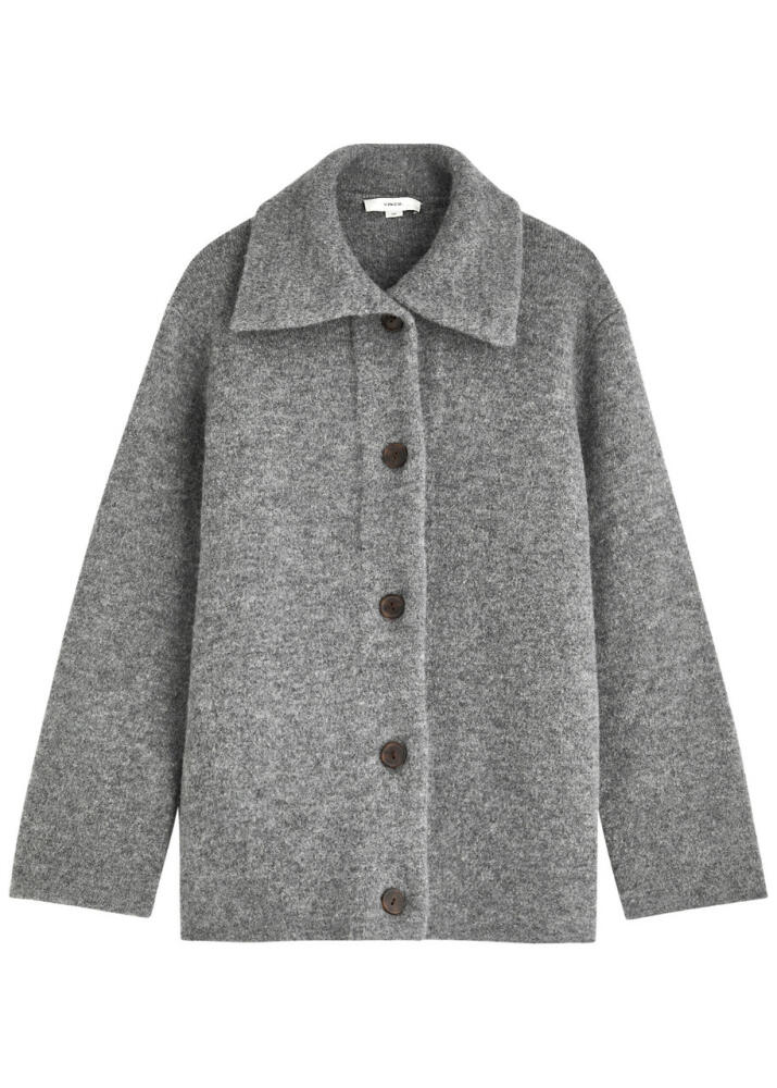 Vince Brushed Wool-blend Cardigan - Grey Cover