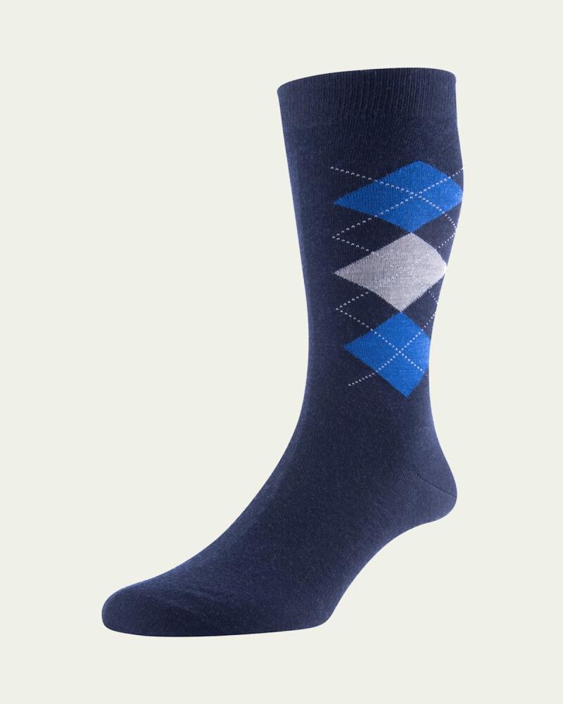 Pantherella Men's Locke Argyle Merino Socks Cover