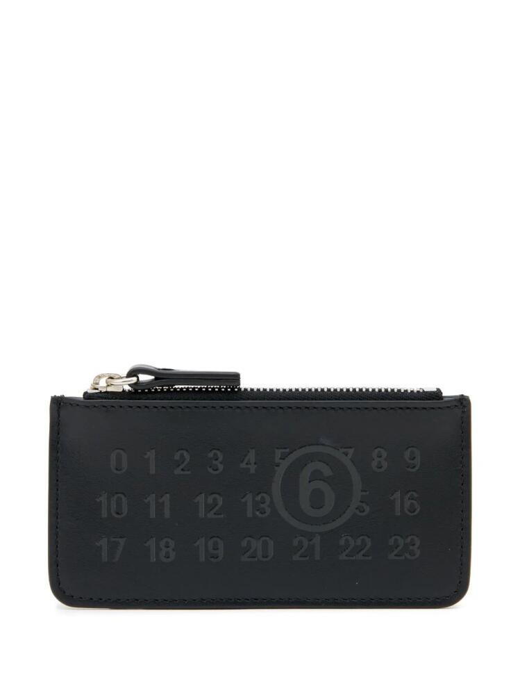 MM6 Maison Margiela Numeric logo-embossed card holder - Black Cover