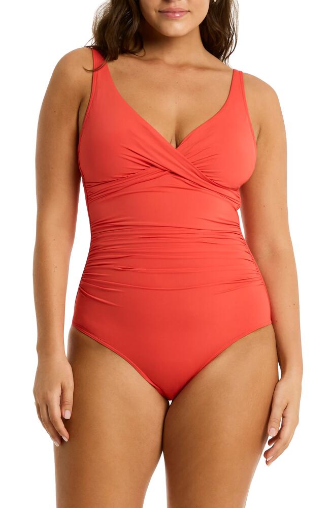 Sea Level Cross Front One-Piece Swimsuit in Flame Cover