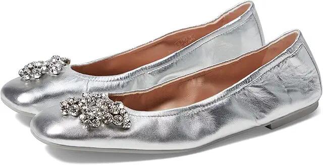 Stuart Weitzman Crystal Fleur Ballet Flat (Silver) Women's Shoes Cover