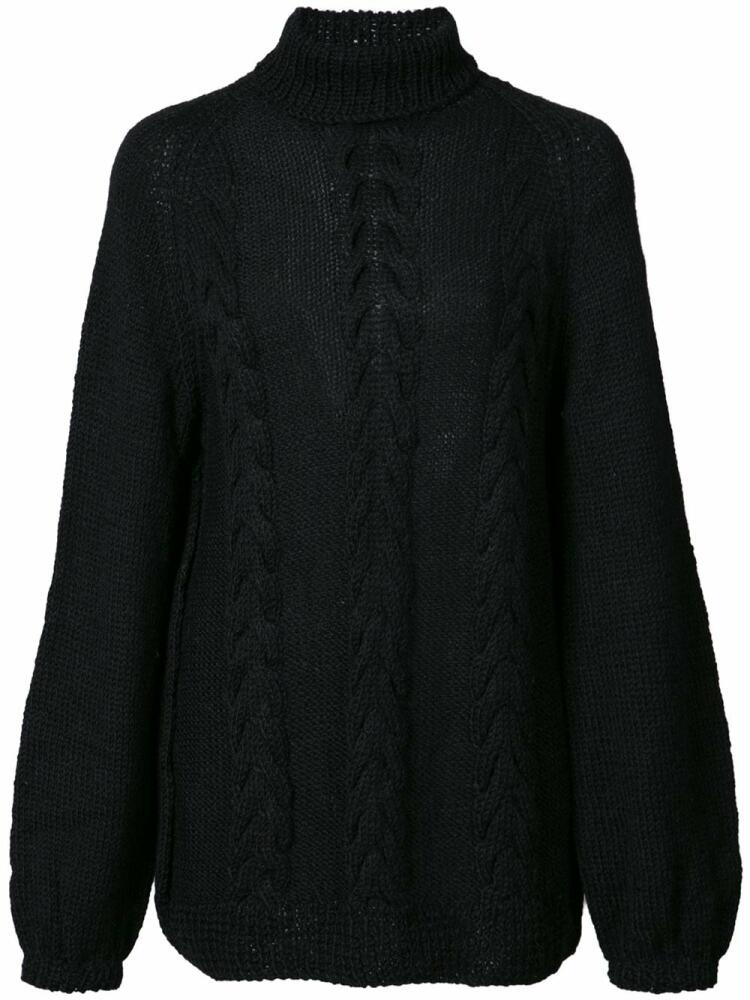 VOZ cable-knit turtleneck jumper - Black Cover