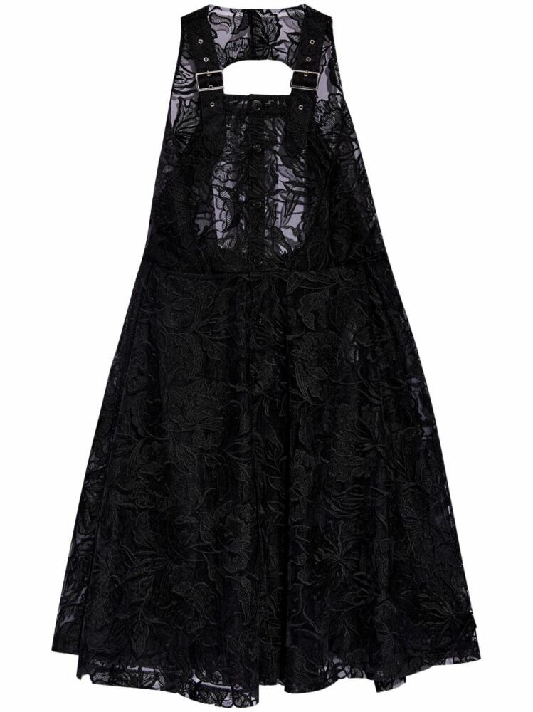 Noir Kei Ninomiya lace semi-sheer midi dress - Black Cover