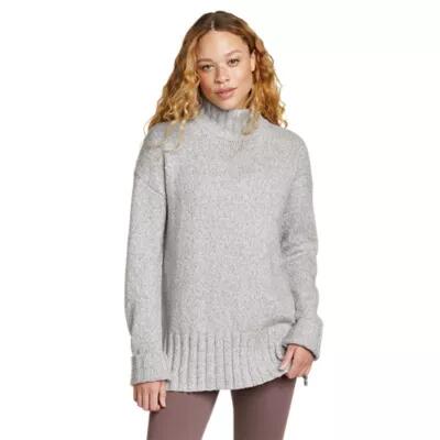 Eddie Bauer Women's Rest & Repeat Funnel-Neck Sweater - Solid Cover