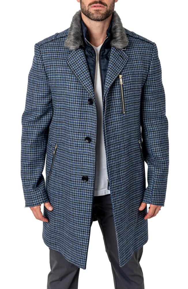 Maceoo Captain Houndstooth Peacoat with Bib in Blue Cover