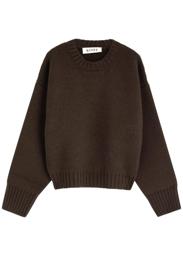 Rohe Compact Wool Jumper - Brown Dark Cover