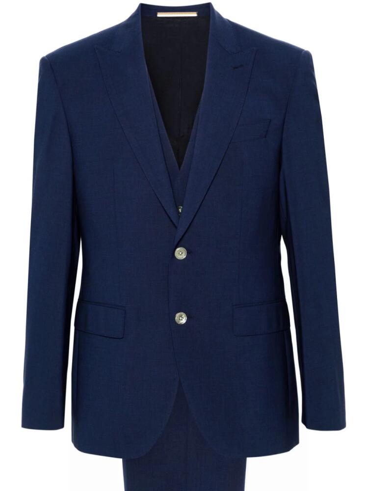 BOSS single-breasted wool blend suit (set of three) - Blue Cover