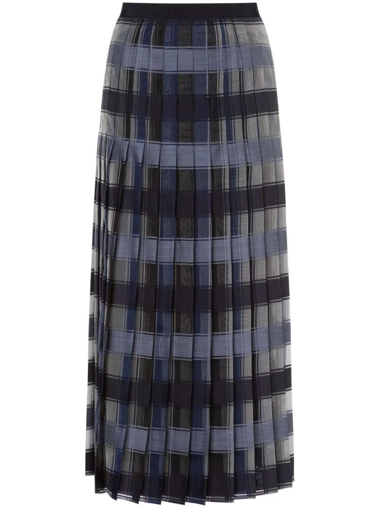 Alberta Ferretti checked pleated skirt - Blue Cover