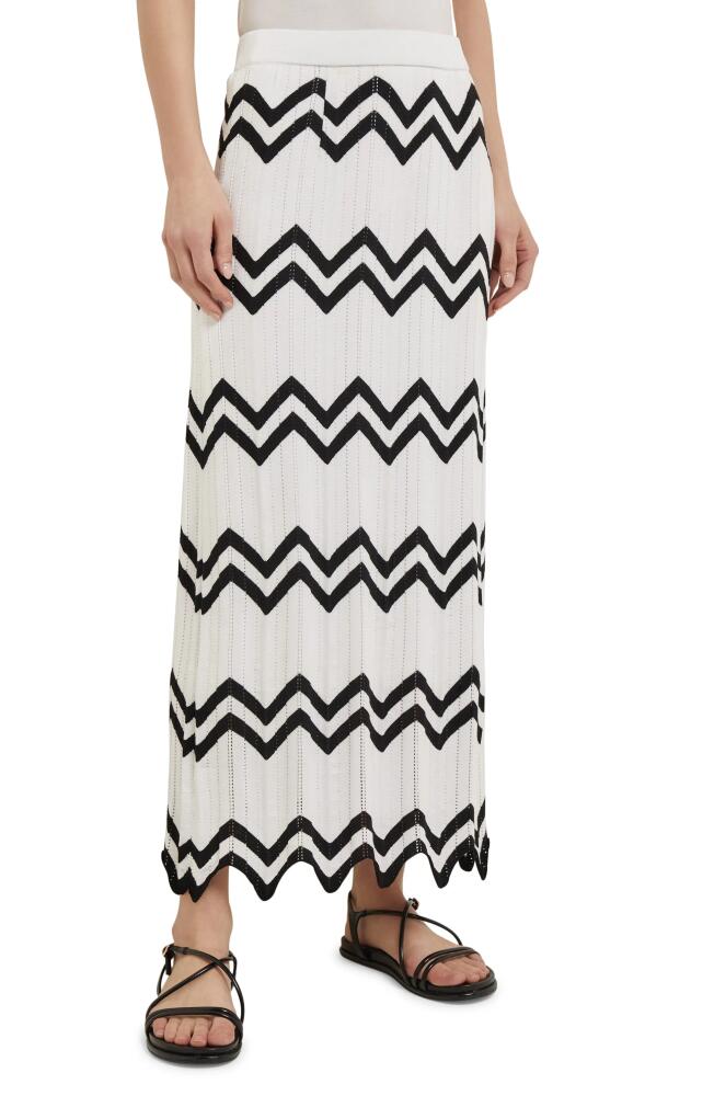 Misook Chevron Hem Knit Skirt in N Ivory/black Cover