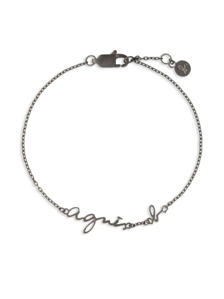 agnès b. logo chain bracelet - Black Cover