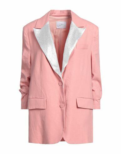 Soallure Woman Blazer Pink Linen, Viscose Cover