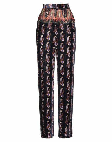 Etro Woman Pants Midnight blue Viscose, Silk Cover