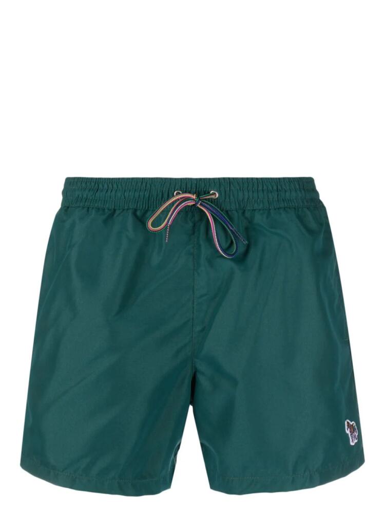 Paul Smith Zebra-motif drawstring-waist swim shorts - Green Cover