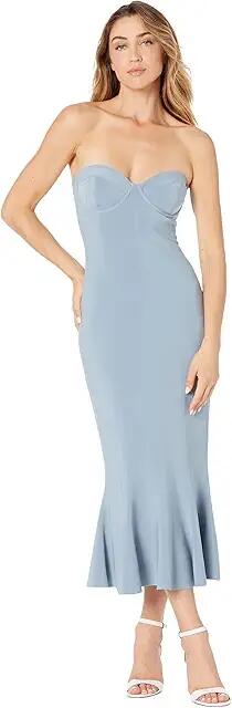 Norma Kamali Corset Dress To Midcalf (Soft Blue) Women's Clothing Cover