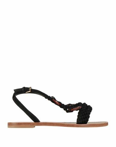 Alberta Ferretti Woman Sandals Black Leather, Textile fibers Cover