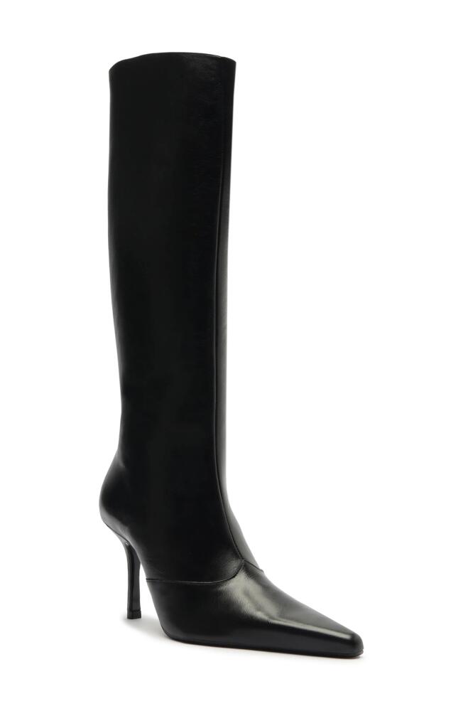 Schutz Raffaela Up Stiletto Pointed Toe Knee High Boot in Black Cover