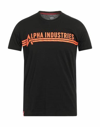 Alpha Industries Man T-shirt Black Cotton Cover