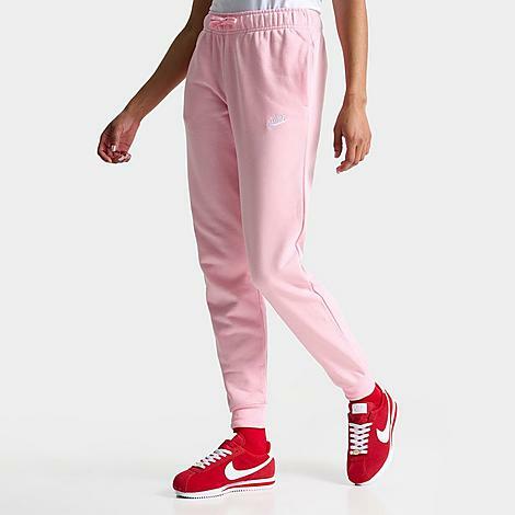 Nike Women's Sportswear Club Fleece Mid-Rise Jogger Pants in Pink/Medium Soft Pink Cover