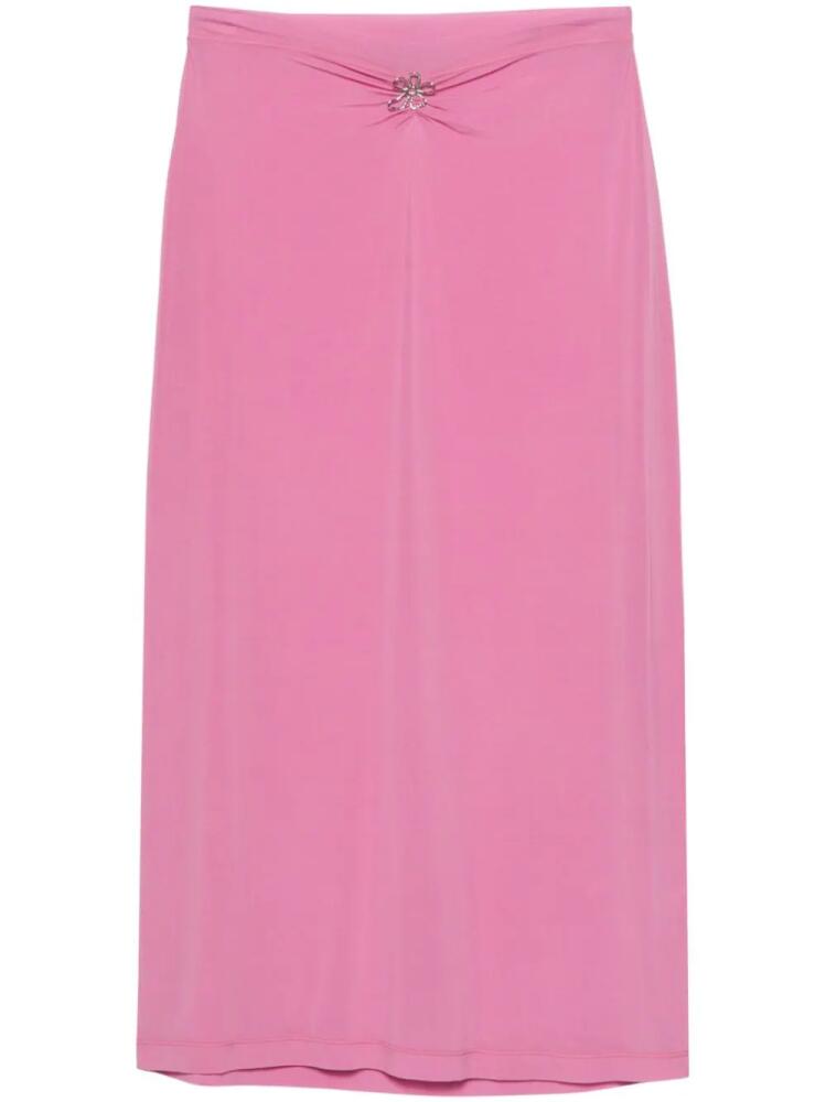 Margherita MACCAPANI floral-appliqué jersey midi skirt - Pink Cover